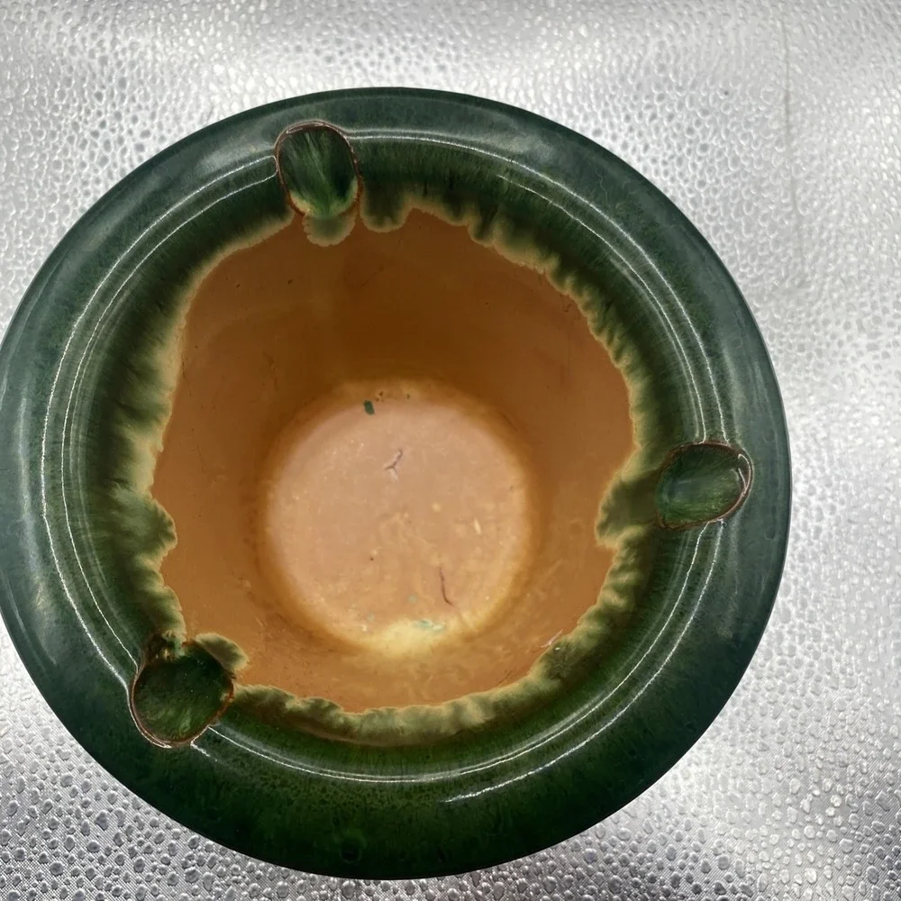 Vintage Santillana del Mar Spain Art Pottery Bowl Handmade Glazed Folk Ceramic